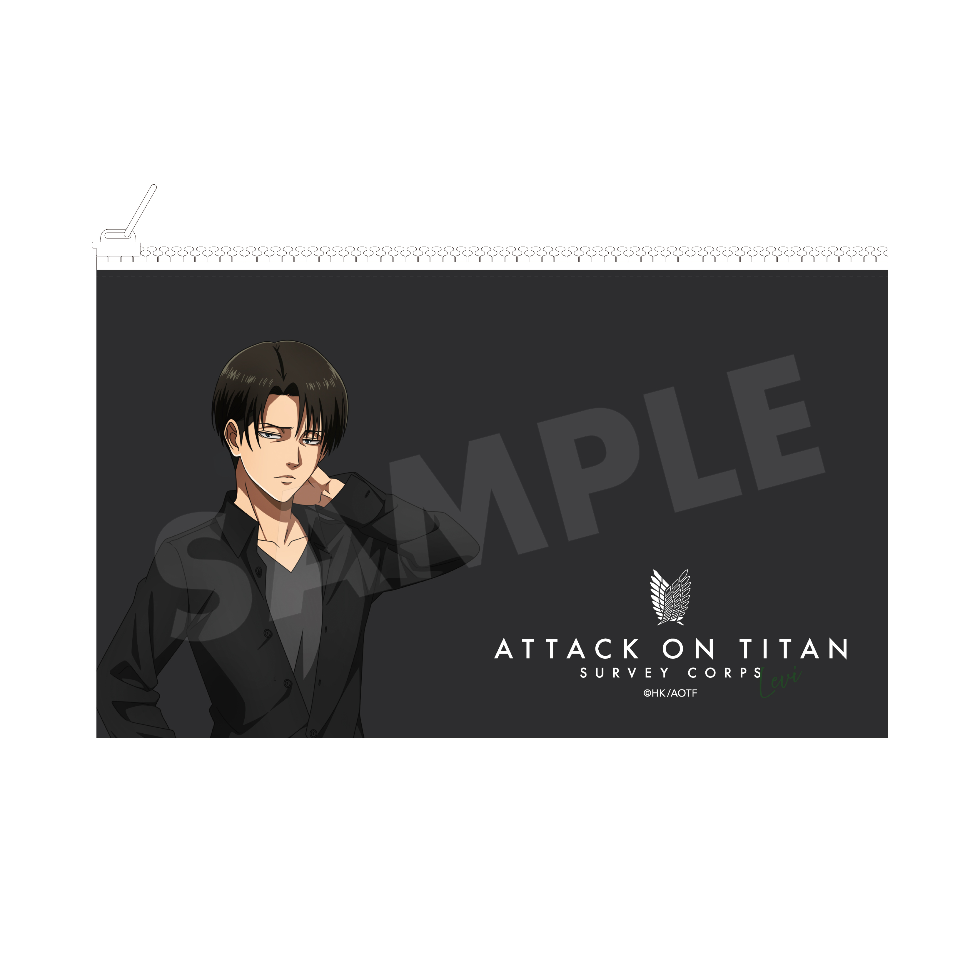 "Attack on Titan" Clear Pouch 02 Levi (Black)