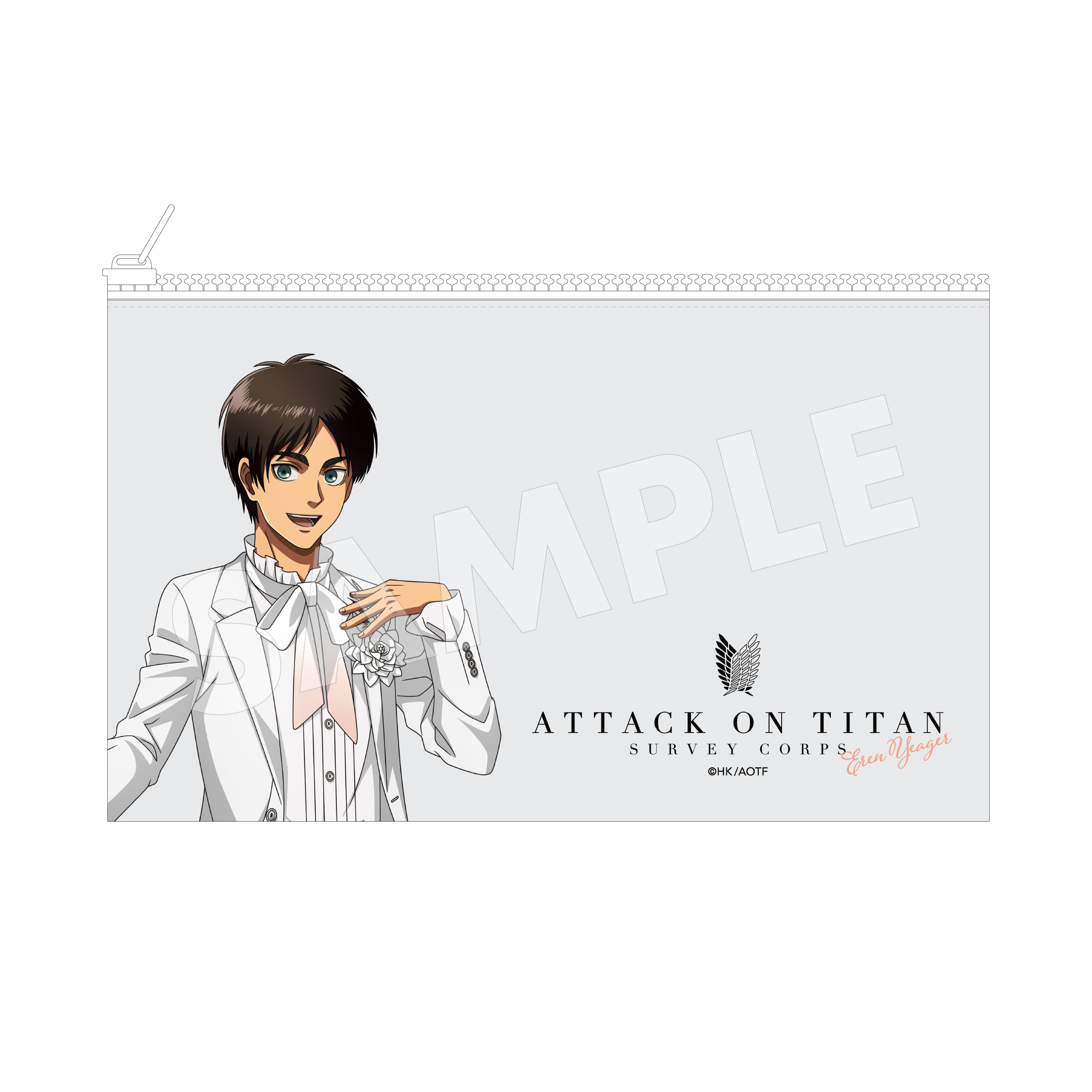 "Attack on Titan" Clear Pouch 03 Eren (White)