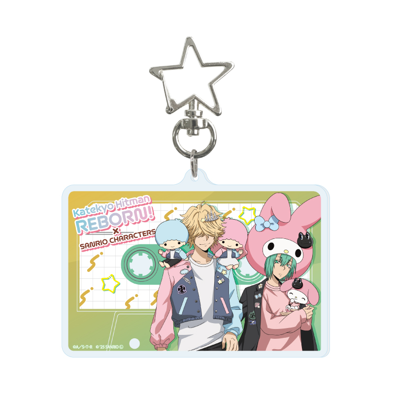 Deka Acrylic Key Chain with Star-shaped Swivel Snap Hook "Reborn!" x SANRIO CHARACTERS 05 E Ver. (Collaboration Illustration)