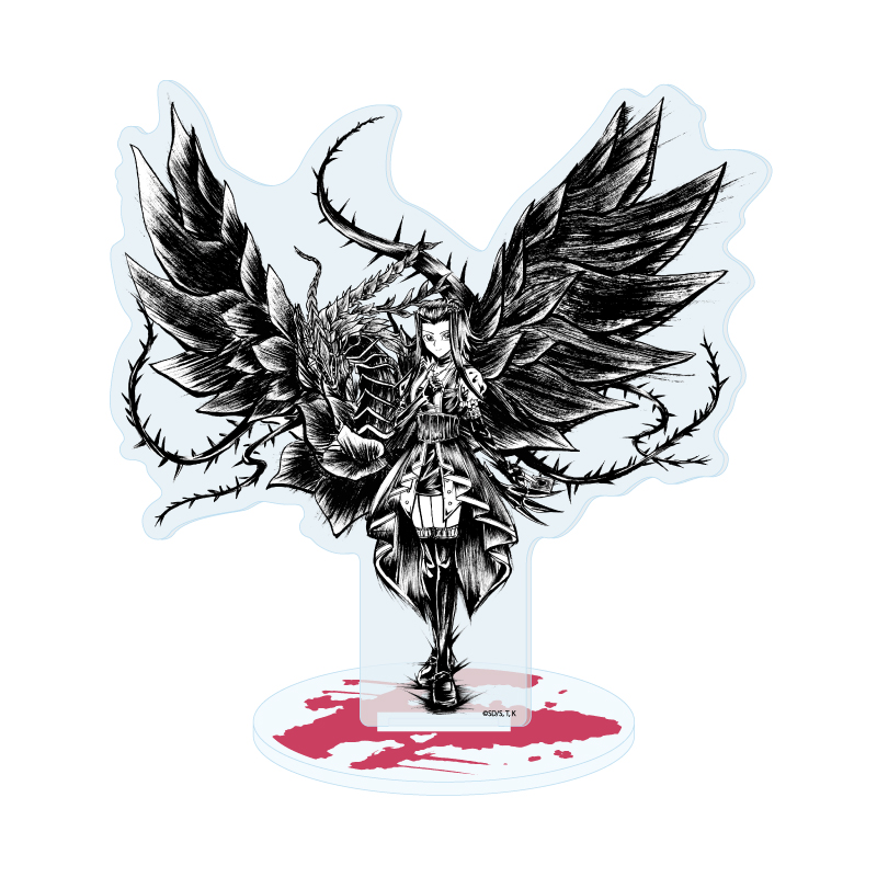 Acrylic Stand "Yu-Gi-Oh! 5D's" 12 Izayoi Aki & Black Rose Dragon (Sumie Illustration)