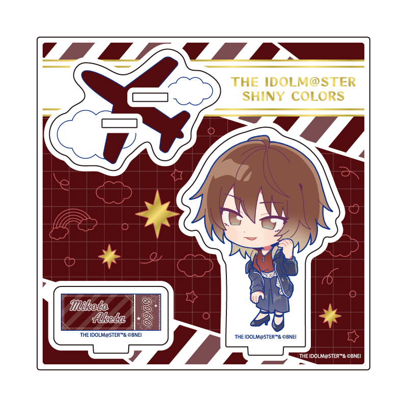 Acrylic Stand Plate "The Idolmaster Shiny Colors" 18 Aketa Mikoto Outing Ver. (Mini Character Illustration)