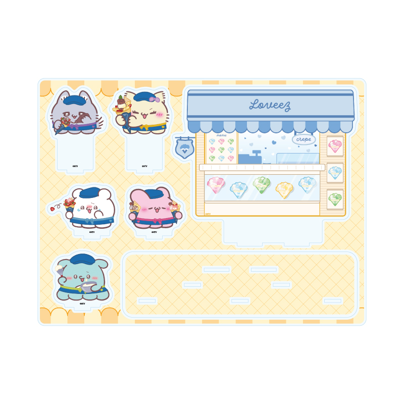Acrylic Diorama Loveeez 01 Group Design Crepe Ver. (Original Illustration)