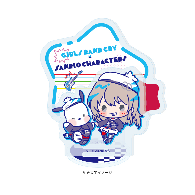 Acrylic Stand Plate "Girls Band Cry" x Sanrio Characters 02 Kawaragi Momoka x Pochacco (Collaboration Illustration)