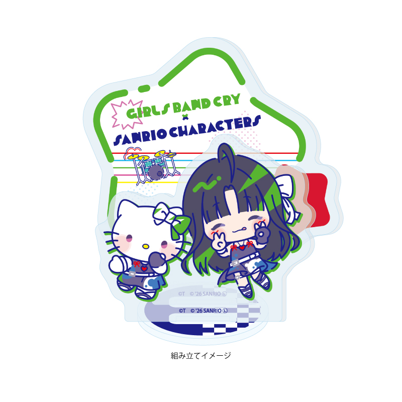 Acrylic Stand Plate "Girls Band Cry" x Sanrio Characters 03 Awa Subaru x Hello Kitty (Collaboration Illustration)