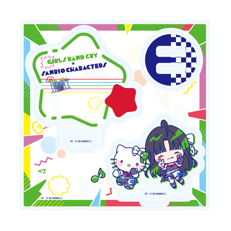 Acrylic Stand Plate "Girls Band Cry" x Sanrio Characters 03 Awa Subaru x Hello Kitty (Collaboration Illustration)