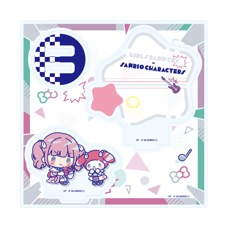 Acrylic Stand Plate "Girls Band Cry" x Sanrio Characters 06 Hina x My Melody (Collaboration Illustration)