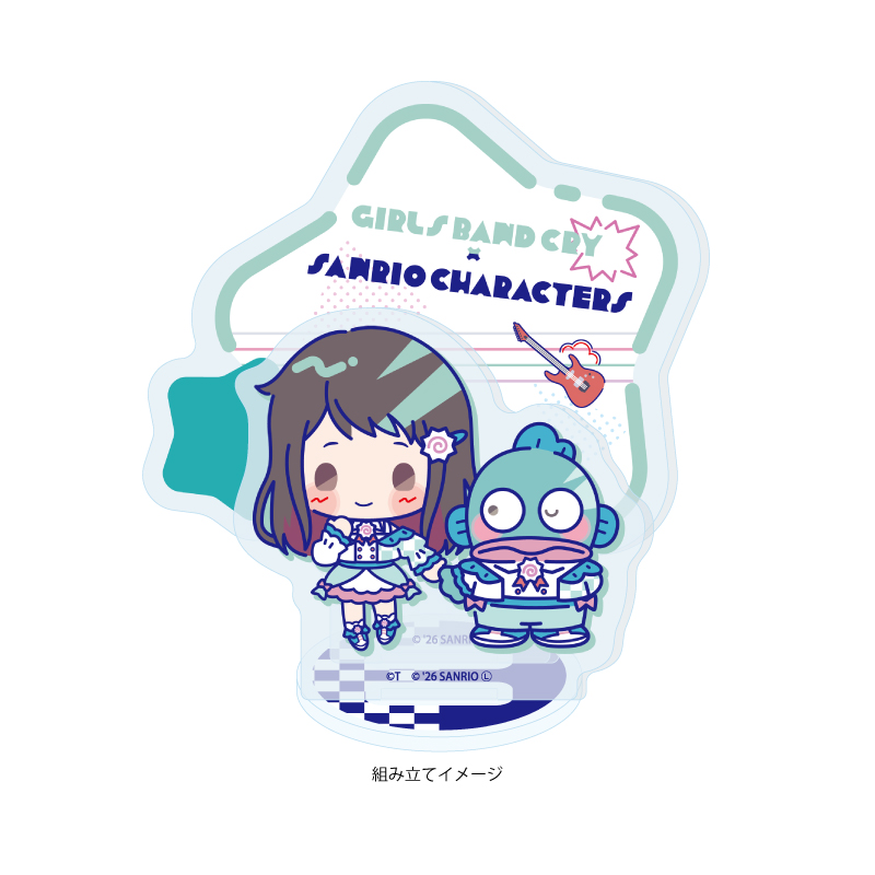 Acrylic Stand Plate "Girls Band Cry" x Sanrio Characters 08 Rin x Hangyodon (Collaboration Illustration)