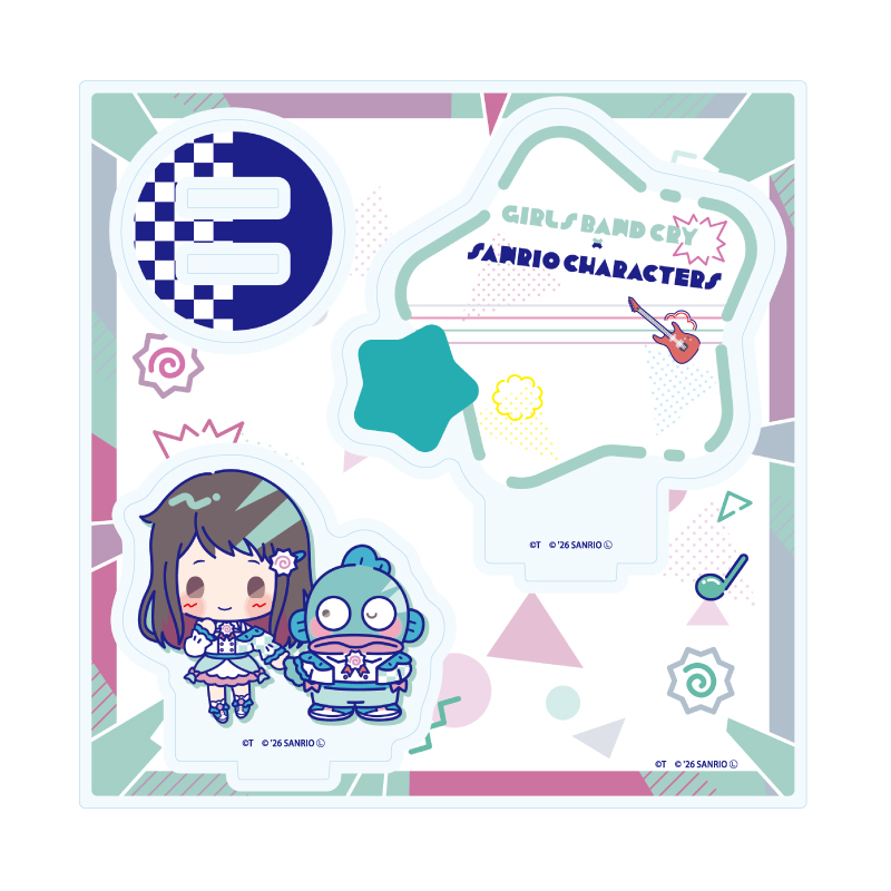 Acrylic Stand Plate "Girls Band Cry" x Sanrio Characters 08 Rin x Hangyodon (Collaboration Illustration)