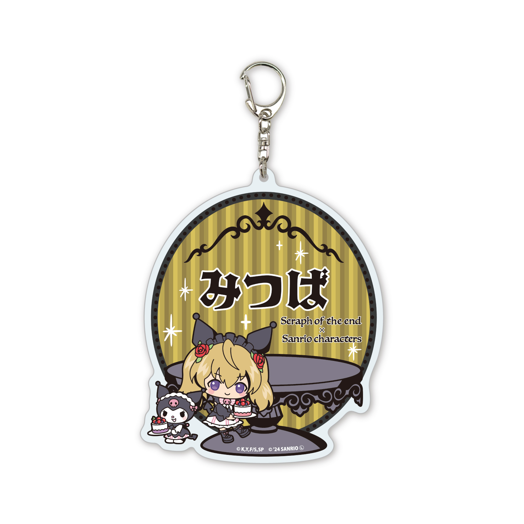 Deka Acrylic Key Chain "Seraph of the End" x Sanrio Characters 06 Sangu Mitsuba x Kuromi (Mini Character Illustration)