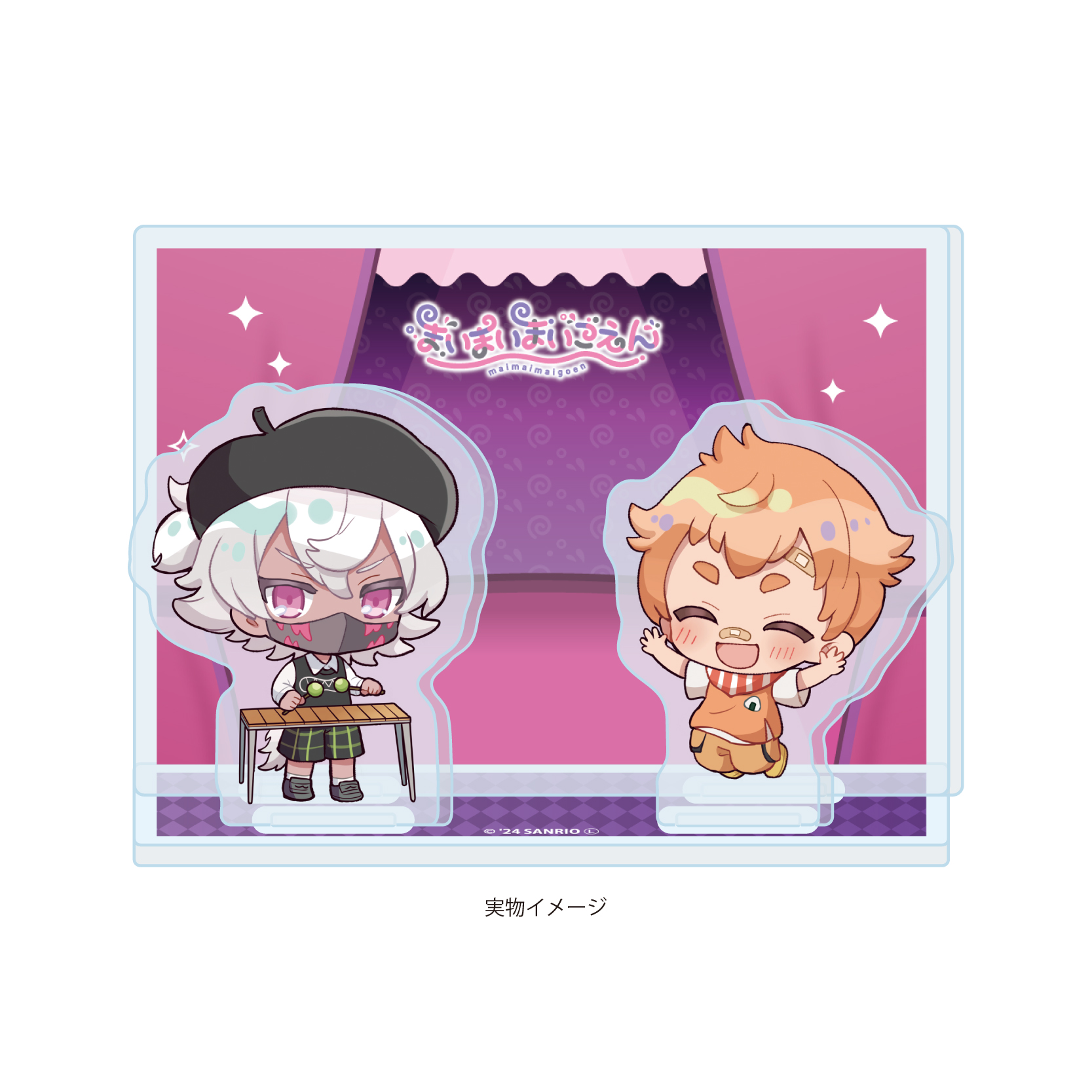 Acrylic Stand Plate "Maimaimaigoen" 45 Hayate & Daigoro (Mini Character Illustration)