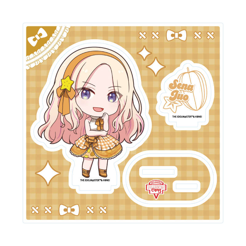 Acrylic Stand Plate "Gakuen Idolmaster" 09 Juo Sena Crepe Style Dress Ver. (Mini Character Illustration)