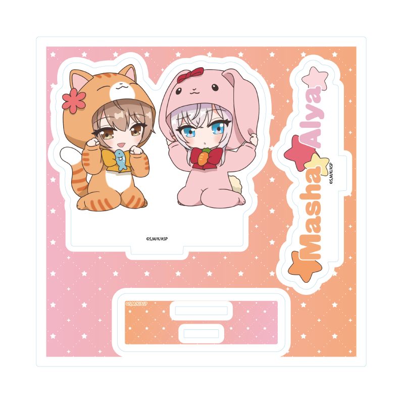 Acrylic Stand Plate "Alya Sometimes Hides Her Feelings in Russian" 05 Alya & Masha Animal Ver. (Pop Art Illustration)