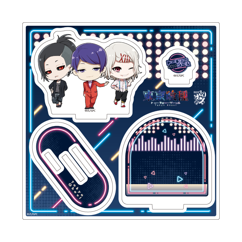Acrylic Stand Plate "Tokyo Ghoul" 02 Tsukiyama & Uta & Juzo (Mini Character Illustration)