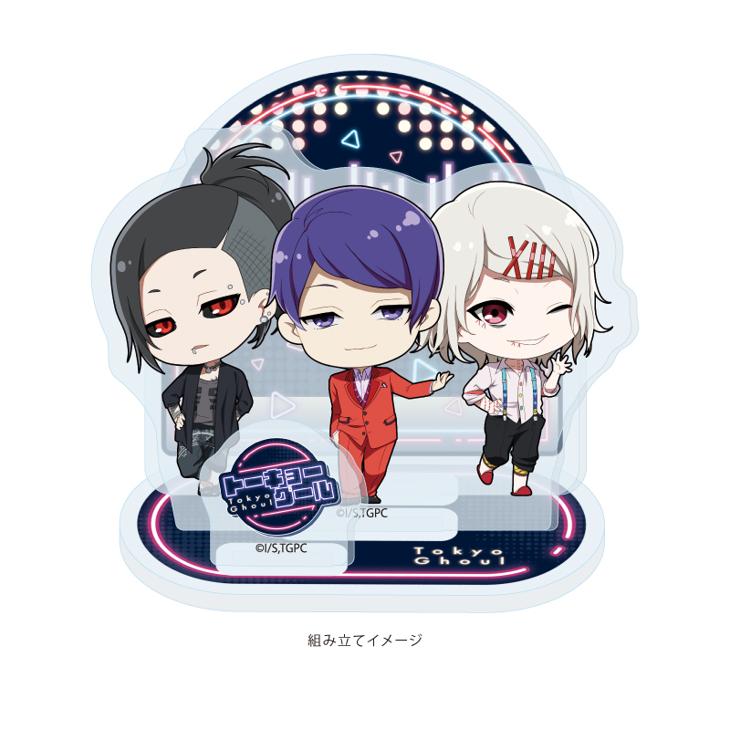 Acrylic Stand Plate "Tokyo Ghoul" 02 Tsukiyama & Uta & Juzo (Mini Character Illustration)