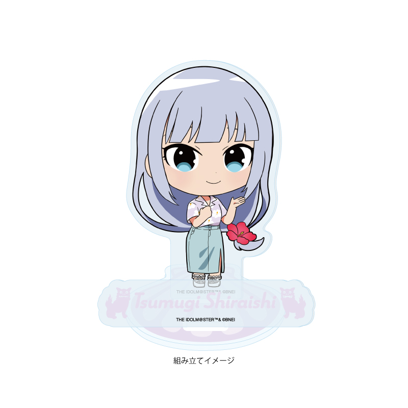Acrylic Stand Plate "The Idolmaster Million Live!" 21 Shiraishi Tsumugi Haisai! Ver. (Mini Character Illustration)