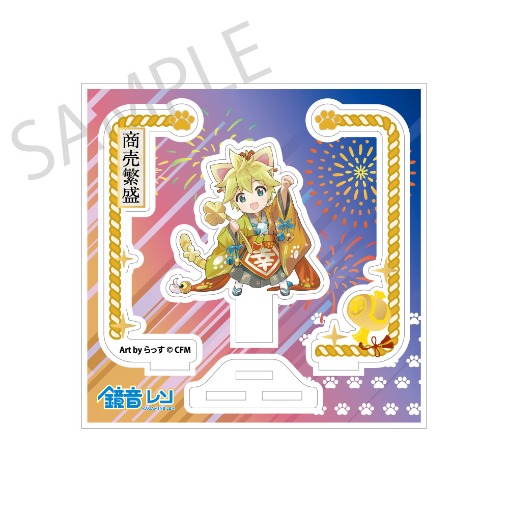 Hatsune Miku x Maneki-neko Acrylic Stand Kagamine Len Art by Rassu