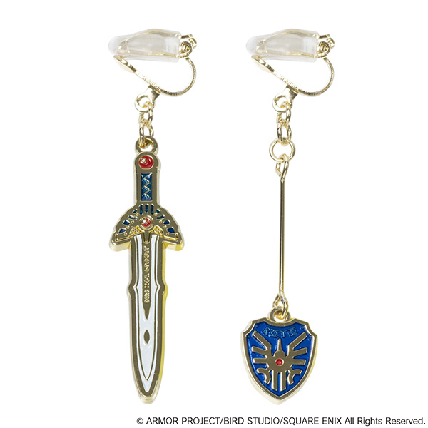 "Dragon Quest" Smile Slime Cosmetics & Beauty Earring Erdrick's Sword & Erdrick's Shield