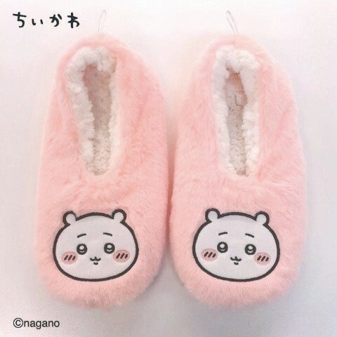 Chiikawa face fluffy room shoe