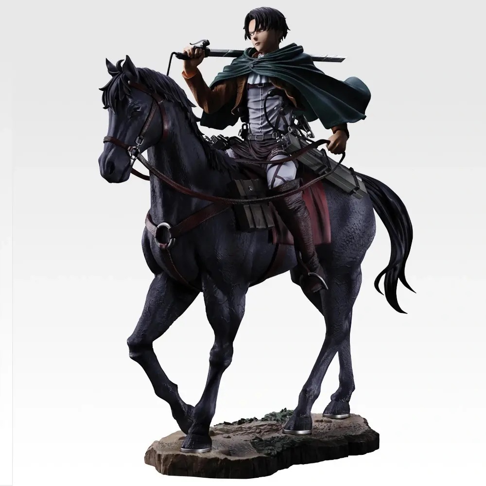 Ichiban Kuji Attack on Titan Last One Levi Humanity's Strongest Soldier MASTERLISE figure on horseback with a drawn blade