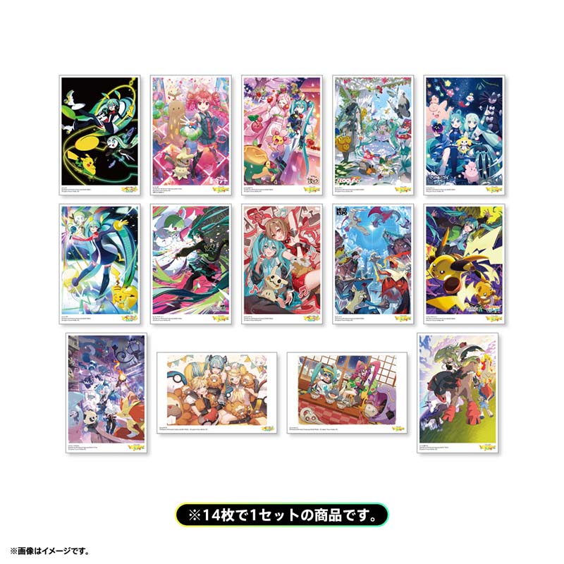 [Pre-order] Pokemon feat. Hatsune Miku PokéMiku Voltage Live - Postcard Set D (14 cards)