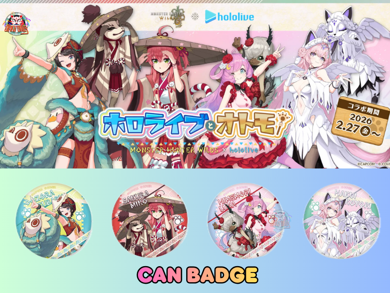 [Pre-order] CAPCOM Monster Hunter Wilds x hololive Production Vol.2 Merch - Trading Badge (Random 2pcs)