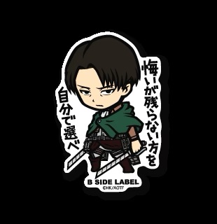 [In stock] "Attack on Titan" B-side Label (Water & UVrays Protected) - Levi "Choose for yourself, whichever decision you will regret the least "
