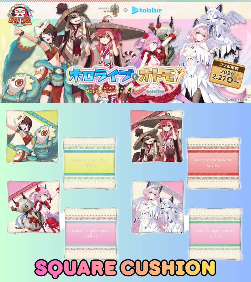 [Pre-order] CAPCOM Monster Hunter Wilds x hololive Production Vol.2 Merch - Square Cushion