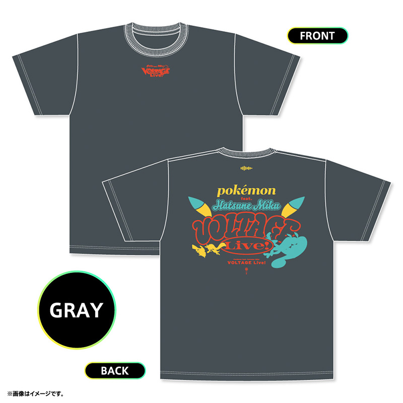 [Pre-order] Pokemon feat. Hatsune Miku PokéMiku Voltage Live - Design T-shirt (GRAY)