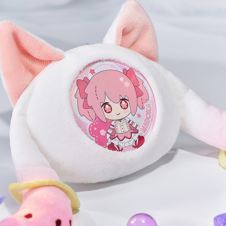 "Puella Magi Madoka Magica the Movie New Feature: Rebellion" Fluffy Keychain Pinback Button Case