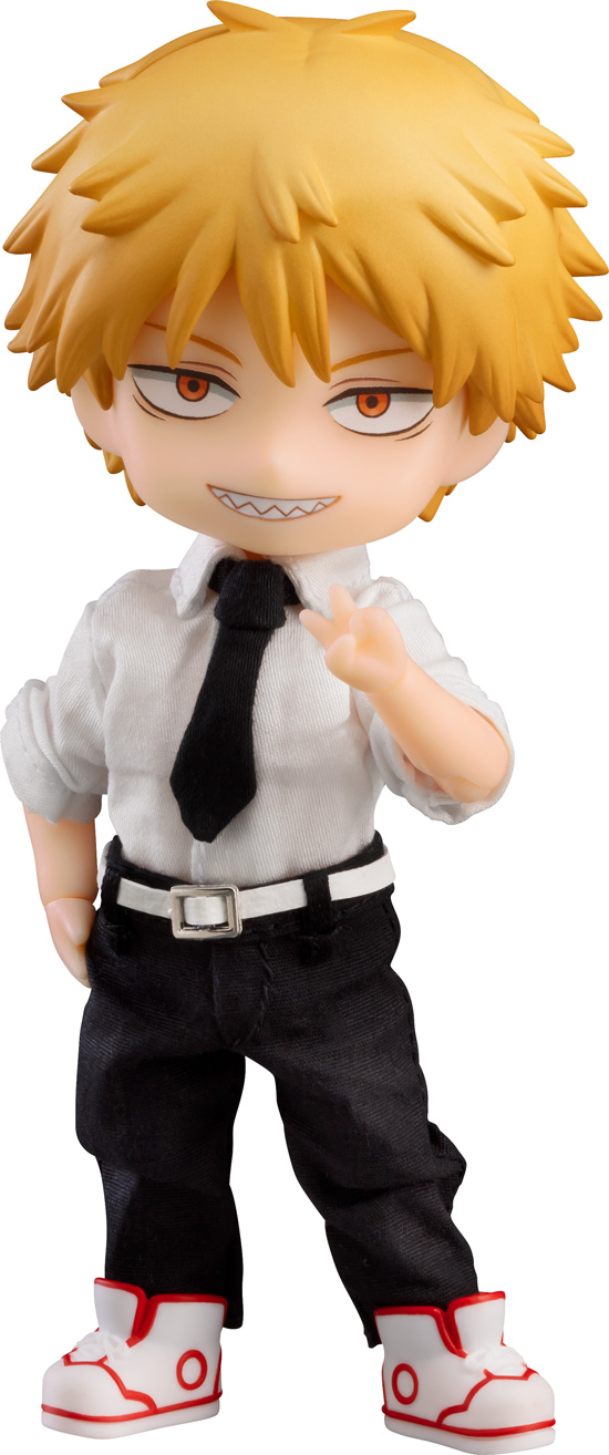 Nendoroid Doll Chainsaw Man Denji in white shirt, tie and black trousers