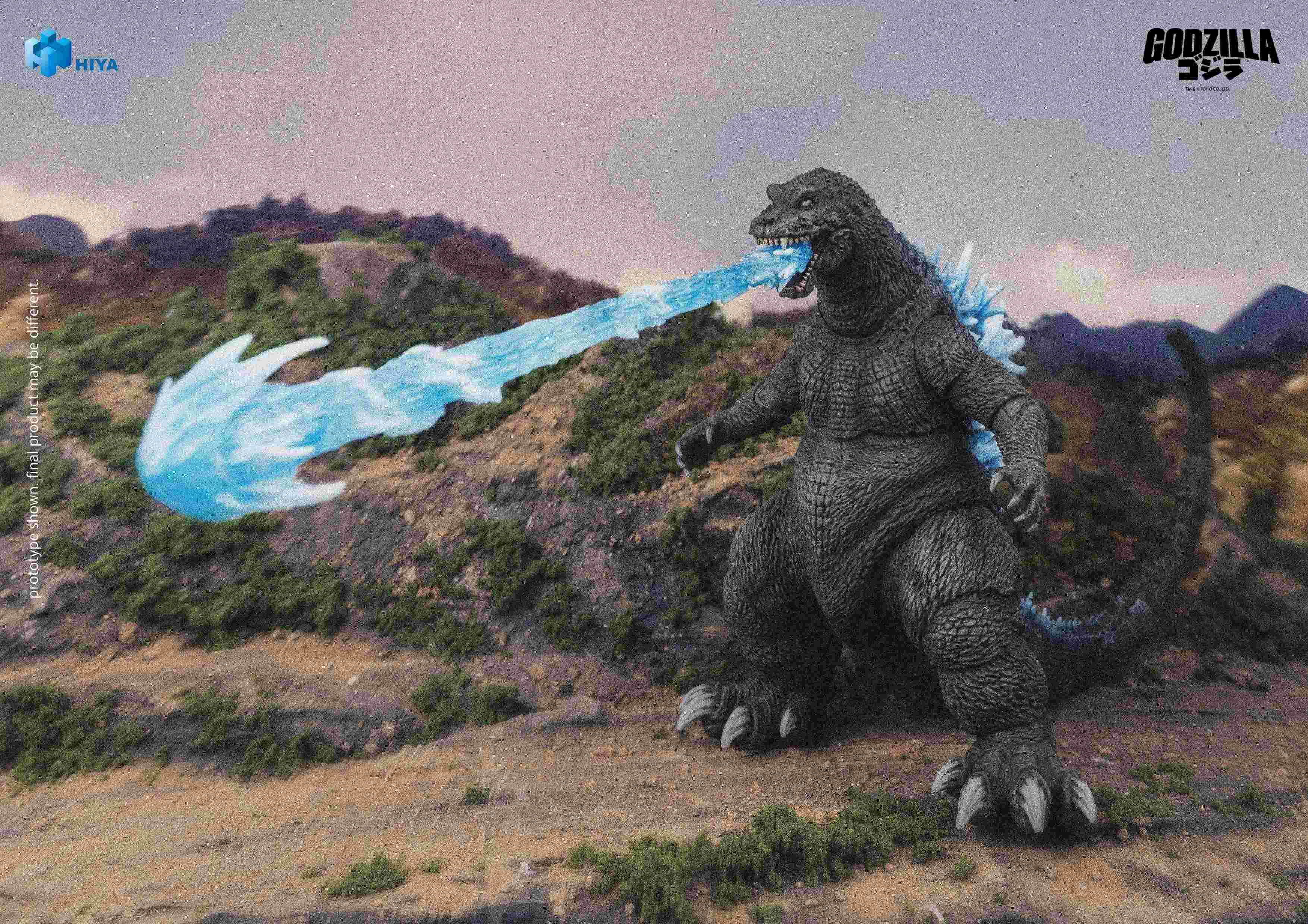 HIYA Exquisite Basic Series Non Scale 7 Inch Original Classic "Godzilla, Mothra and King Ghidorah: Giant Monsters All-Out Attack" (2001) Heat Ray Godzilla Action Figure