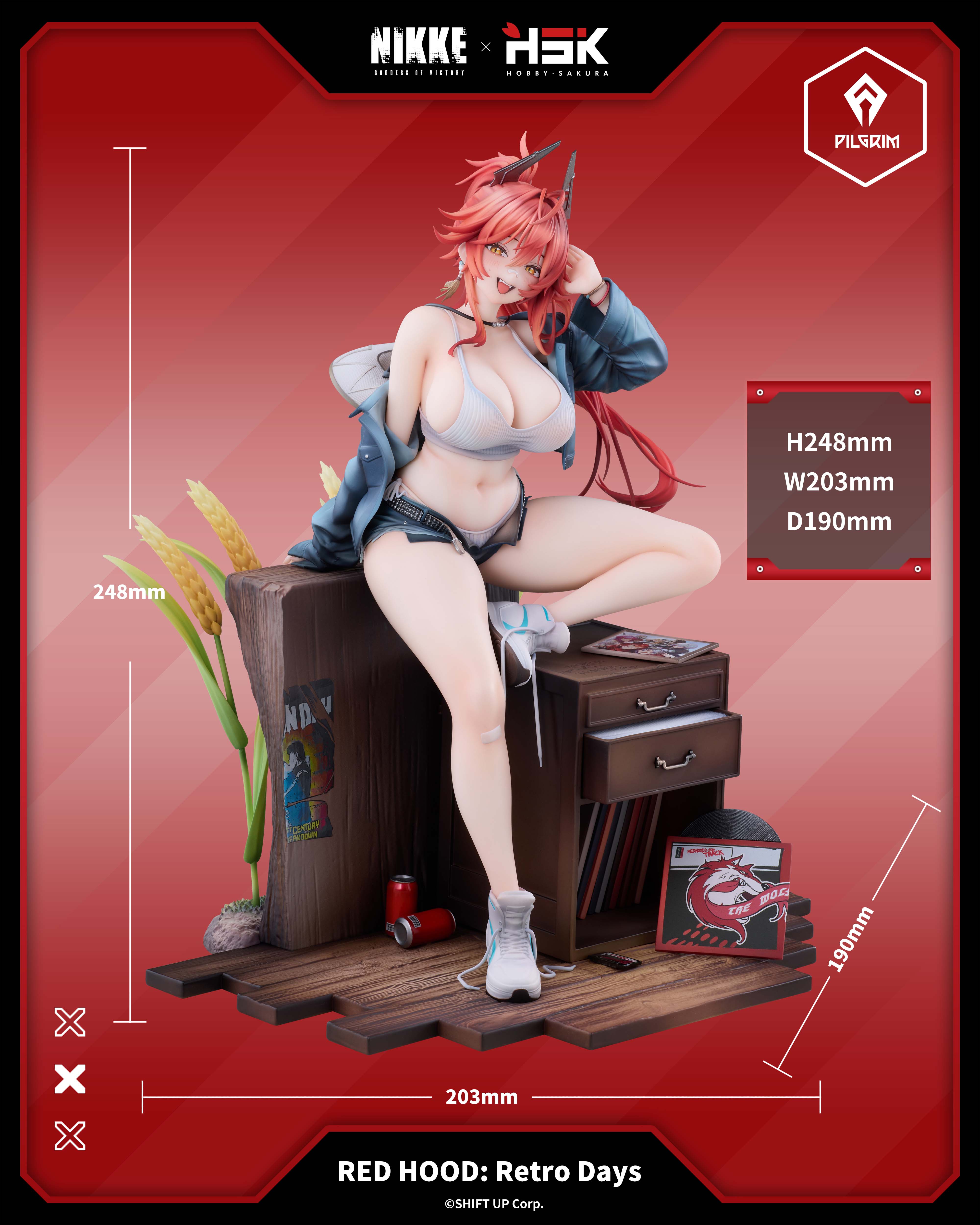 HOBBYSAKURA "GODDESS OF VICTORY: NIKKE" RED HOOD RETRO DAYS 1/7 SCALE FIGUR NORMAL EDITION