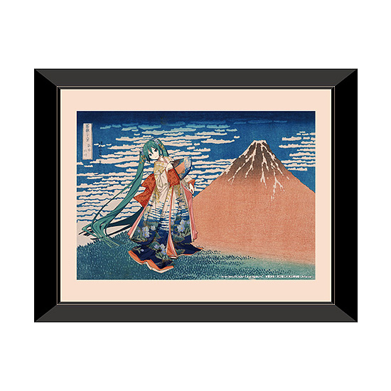 Hokusai Katsushika x Hatsune Miku Replicate Genga Thirty-six Views of Mount Fuji Fine Wind, Clear Morning