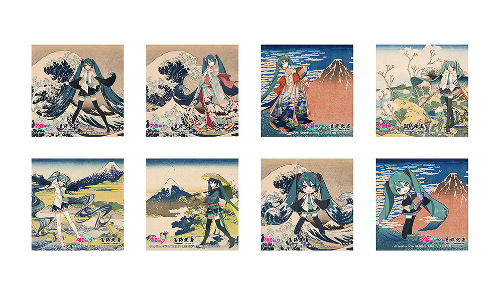 Hatsune Miku x Hokusai Katsushika iXima Sticker The Great Wave off Kanagawa (Chibi Character)