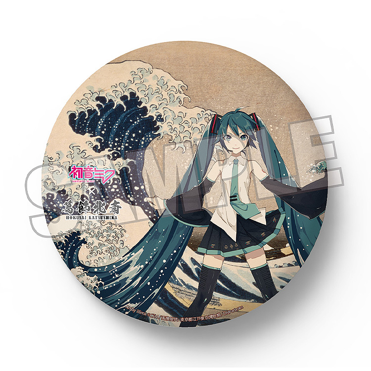 Hatsune Miku x Hokusai Katsushika iXima Large Pinback Button The Great Wave off Kanagawa