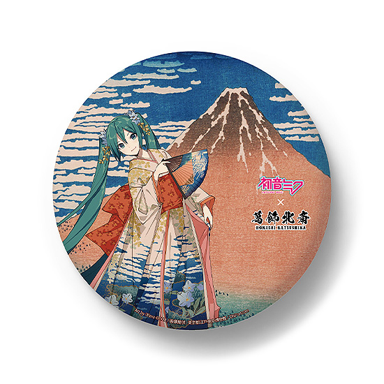 Hatsune Miku x Hokusai Katsushika iXima Large Pinback Button Fine Wind, Clear Morning