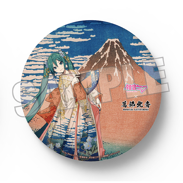 Hatsune Miku x Hokusai Katsushika iXima Large Pinback Button Fine Wind, Clear Morning