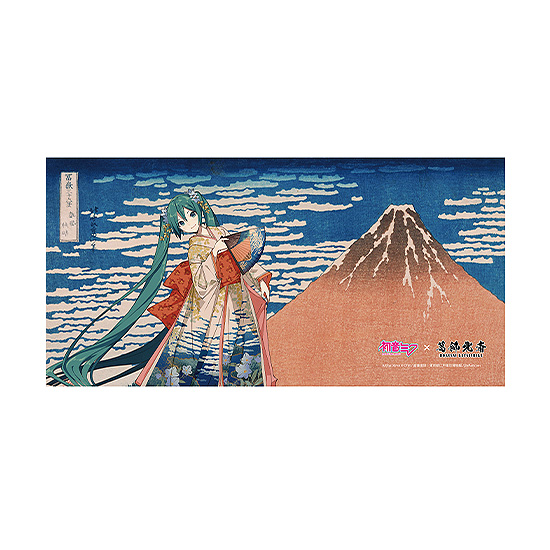 Hatsune Miku x Hokusai Katsushika iXima Bath Towel Fine Wind, Clear Morning