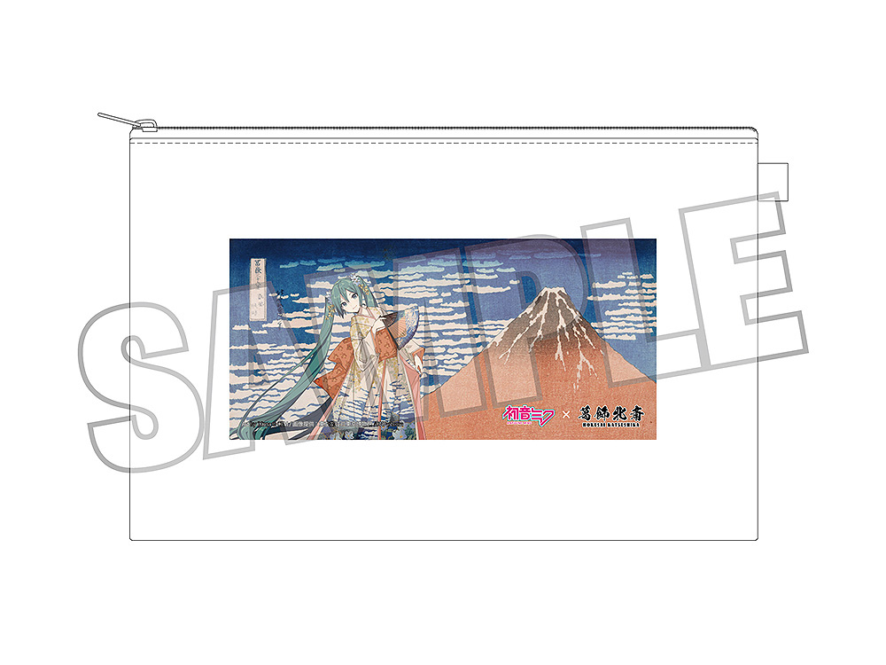 Hatsune Miku x Hokusai Katsushika iXima Pouch Fine Wind, Clear Morning