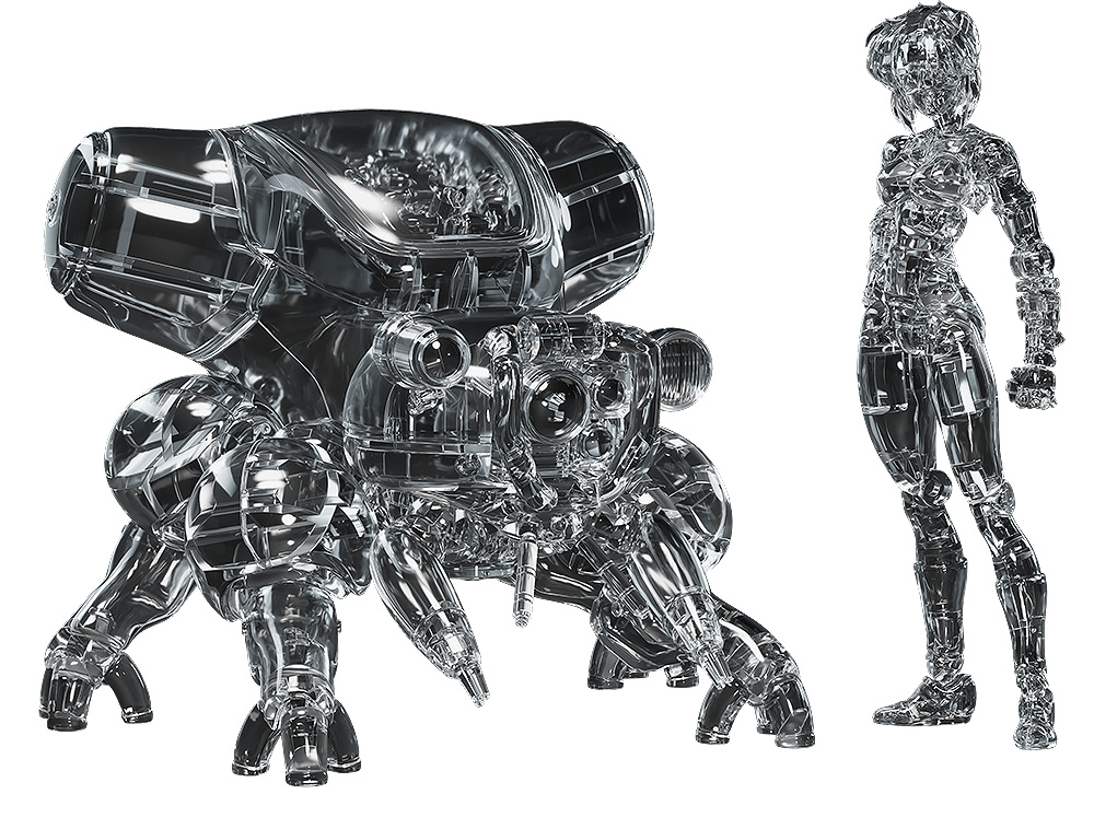 "Ghost in the Shell" (Original) PLAMAX minimum factory MF-96 Kusanagi Motoko with Fuchikoma Thermoptic Camouflage Ver.
