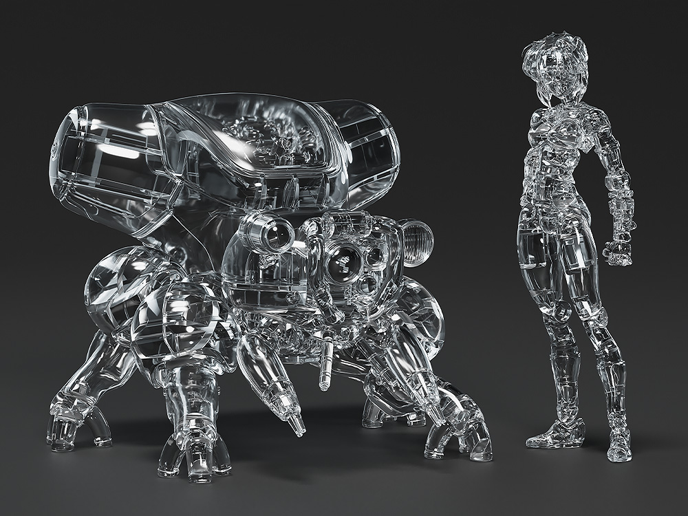 "Ghost in the Shell" (Original) PLAMAX minimum factory MF-96 Kusanagi Motoko with Fuchikoma Thermoptic Camouflage Ver.