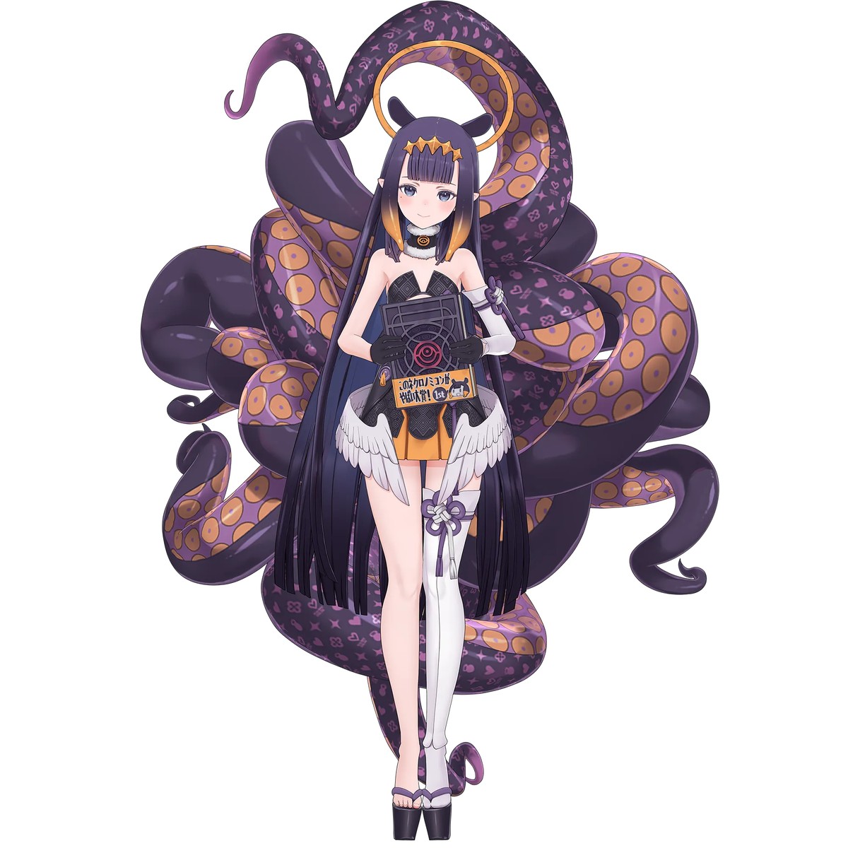 Ninomae Inanis official hololive English character art with tentacles and halo
