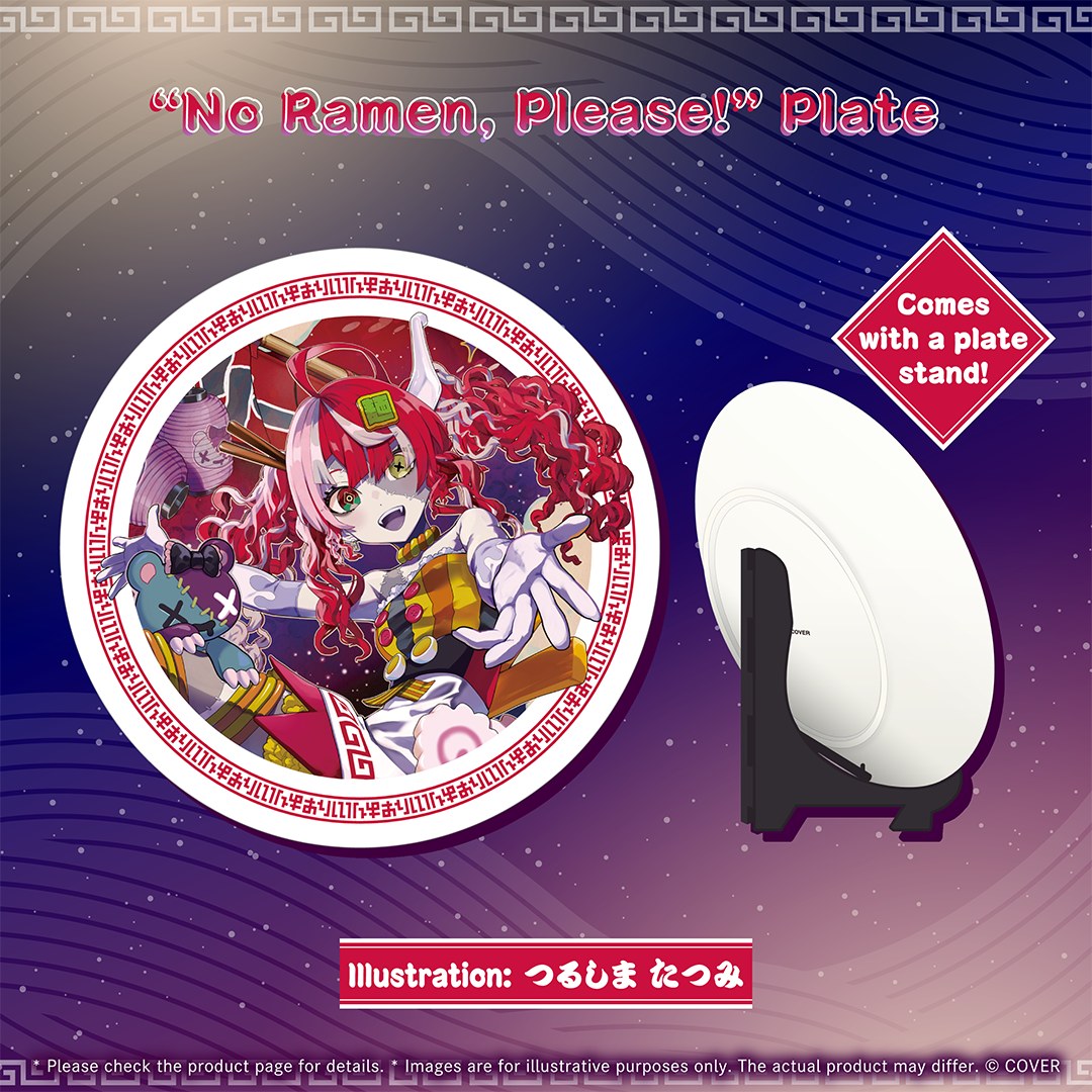 Kureiji Ollie No Ramen Please ceramic plate with display stand