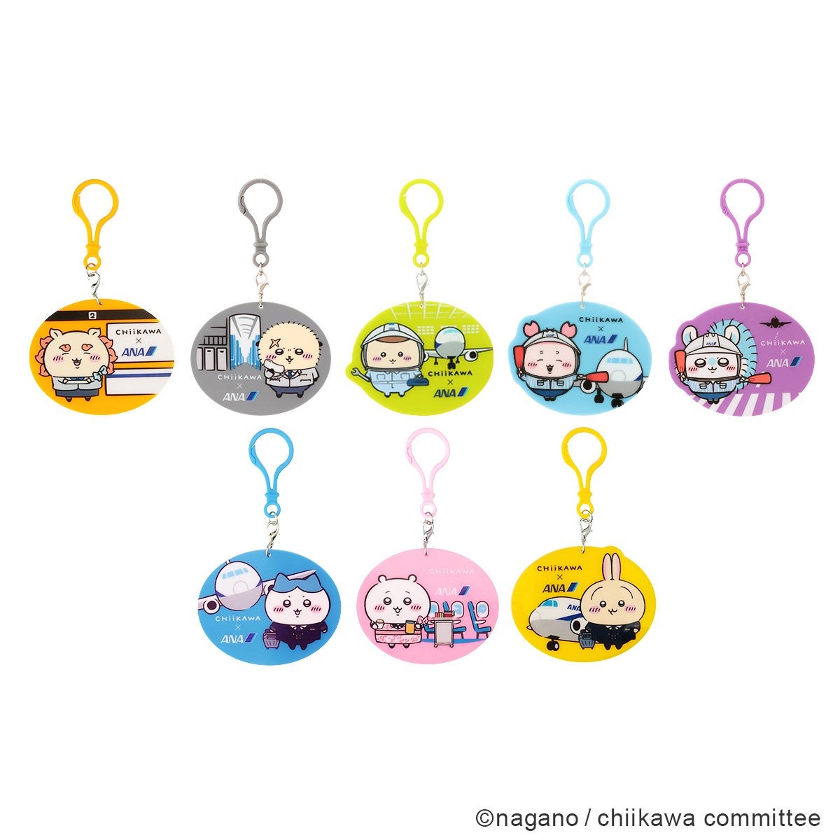 Chiikawa times ANA trading acrylic keyholders eight airport scene designs