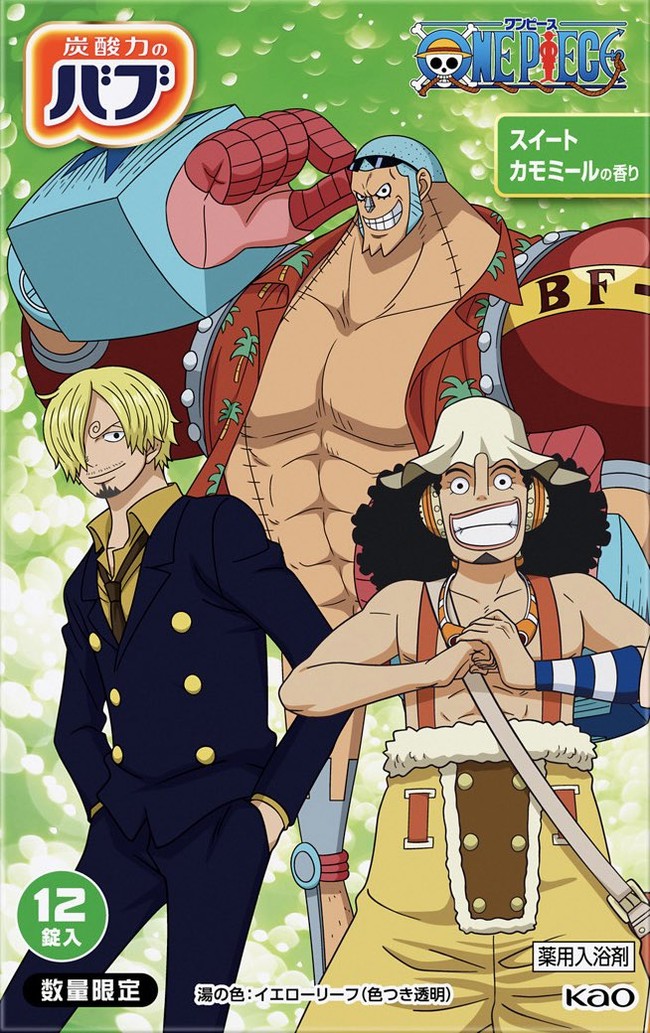 Bab One Piece Sweet Chamomile bath tablet box with Sanji, Franky and Usopp
