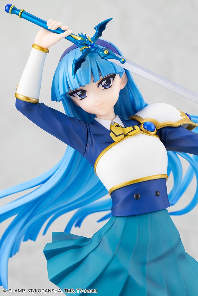 Close-up of Umi Ryuuzaki raising her sword above her head