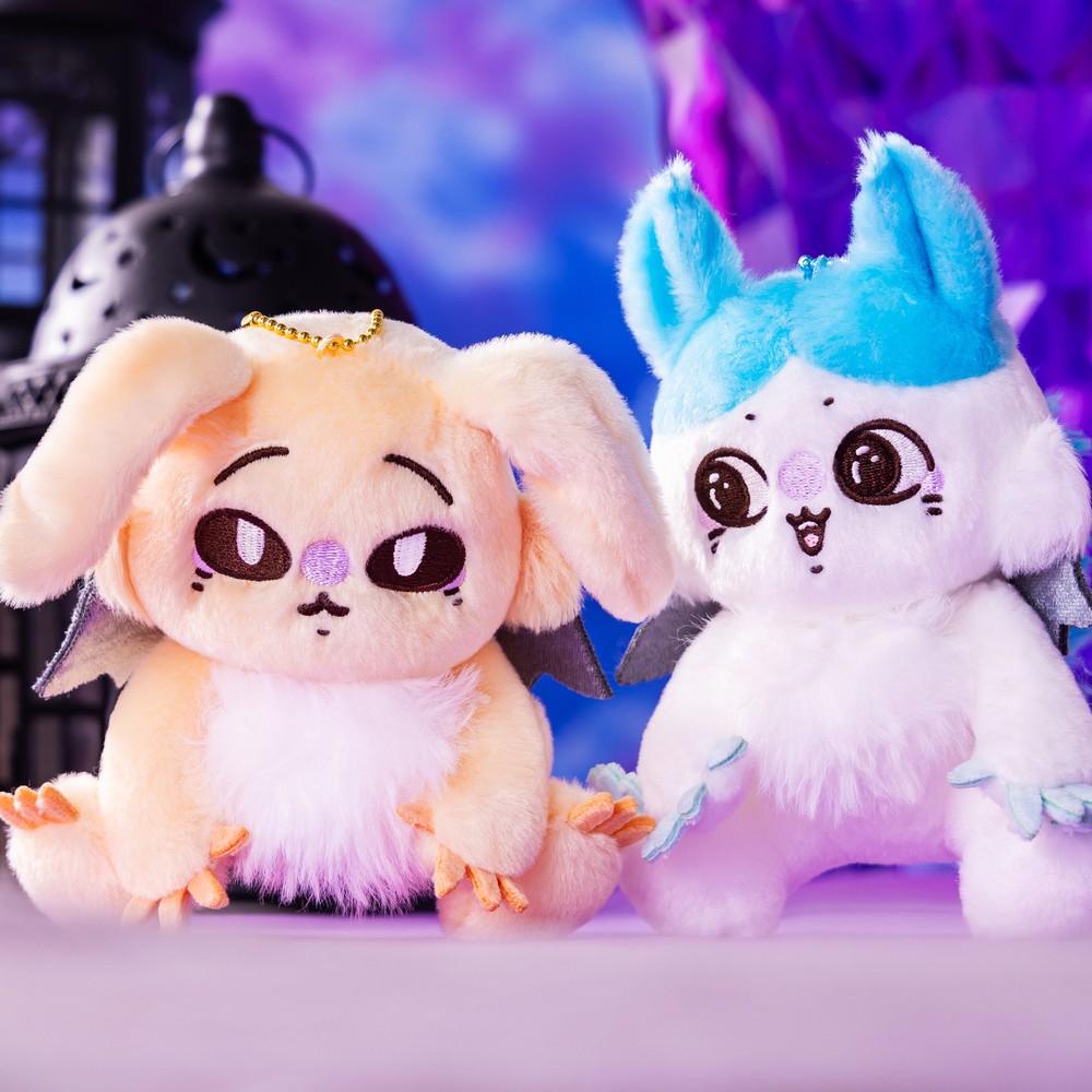 Magical Chiikawa powered-up Hachiware and Usagi plush mascots side by side