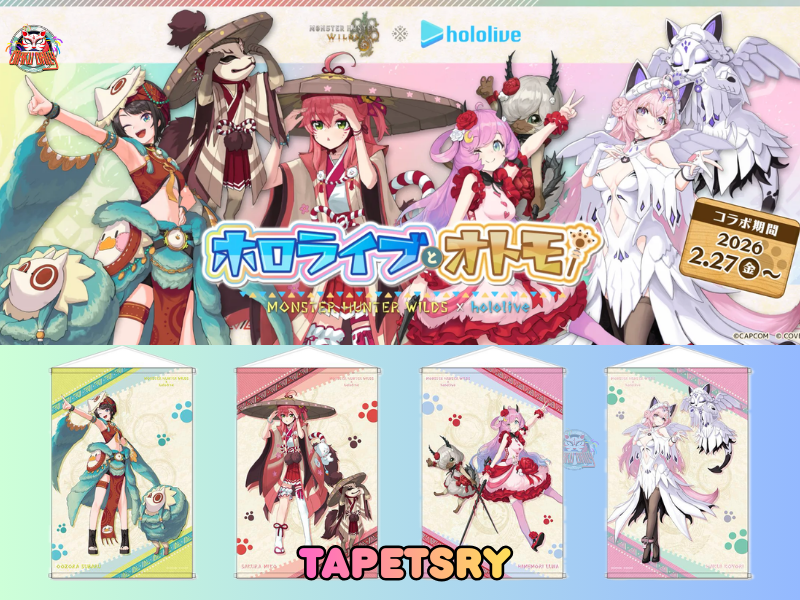 [Pre-order] CAPCOM Monster Hunter Wilds x hololive Production Vol.2 Merch - Tapestry