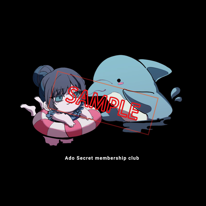 [Pre-order] Ado - Ao -  "Ado's Exciting Secret Base" Official T-Shirt: Summer Vacation with Dolphins ver. Black [Made-to-order]