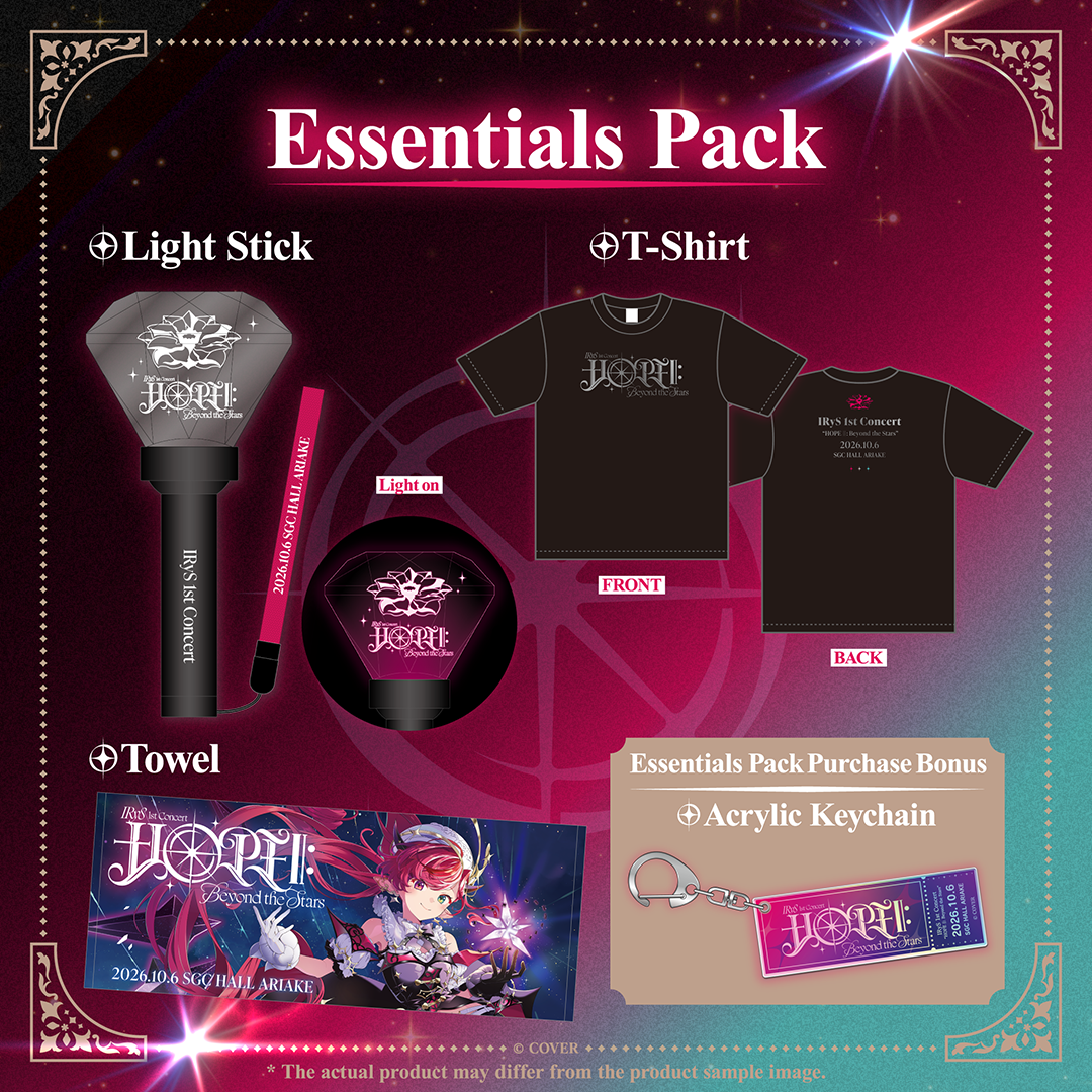 [Secondary order] IRyS 1st Concert “HOPE ll: Beyond the Stars” Concert Merch (EN)